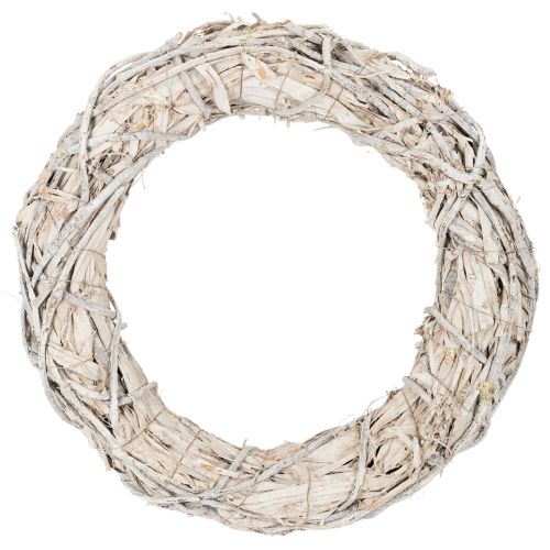 ProductName  
White Wooden Twig Wreath 50cm for Crafting and Decorating  

ProductDescription  
<div>  
<h2>White Wooden Twig Wreath for DIY and Decoration</h2>  
<p>This 50cm round twig wreath is crafted from natural wood and bark fibres with a subtle wh buy online | Floristik24.co.uk