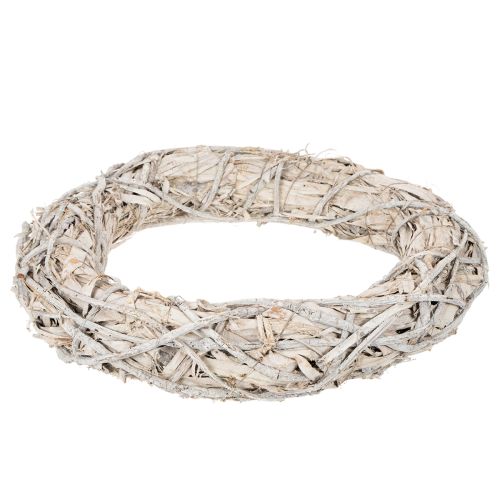 ProductName  
White Wooden Twig Wreath 50cm for Crafting and Decorating  

ProductDescription  
<div>  
<h2>White Wooden Twig Wreath for DIY and Decoration</h2>  
<p>This 50cm round twig wreath is crafted from natural wood and bark fibres with a subtle wh | Floristik24.co.uk