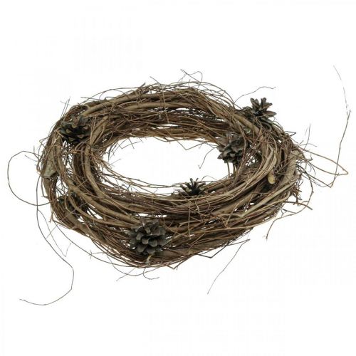 Product Natural wreath elm branches cones deco wreath nature Ø35cm H8cm