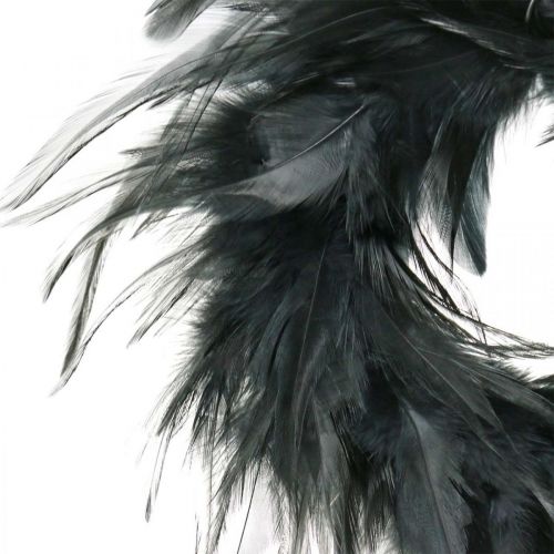 Floristik24 Feather wreath black small Ø11cm Easter decoration real feathers
