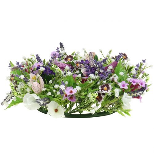 Floristik24 Wreath checkerboard flower/lavender/lilac Ø28cm