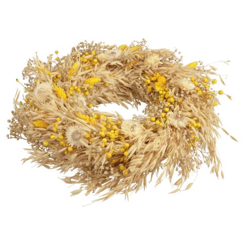 Product Decorative wreath oat wreath natural wreath straw flowers yellow Ø29cm
