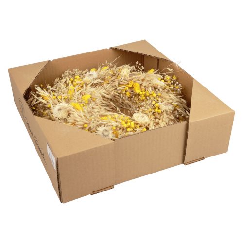 Product Decorative wreath oat wreath natural wreath straw flowers yellow Ø29cm