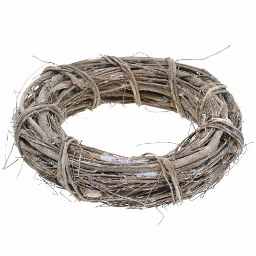 Floristik24 Decorative wreath willow Ø20cm washed white