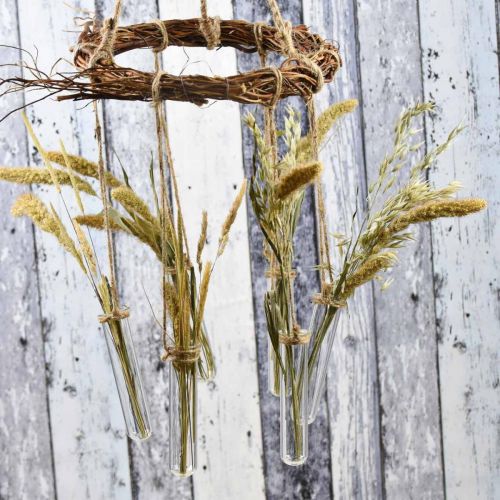 Product Willow wreath with test tubes, decorative wreath to hang L85cm Ø28cm