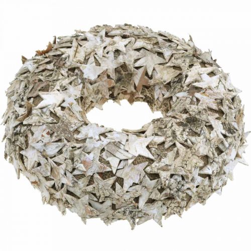 Floristik24 Decorative wreath stars birch bark Christmas wreath birch Ø30cm