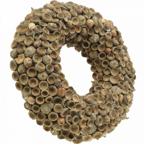 Product Autumn decoration wreath of acorns natural wreath Ø30cm
