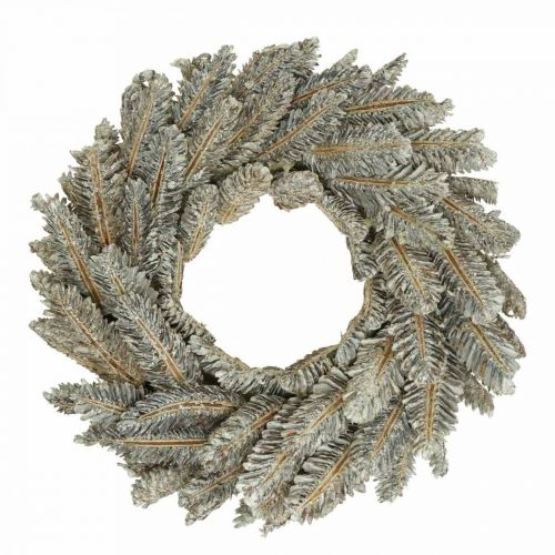 Floristik24 Decorative wreath cones Advent wreath door wreath white, glitter Ø35cm