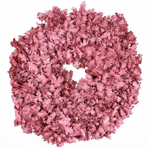 Floristik24 Wreath of oak leaves pink waxed Ø38cm