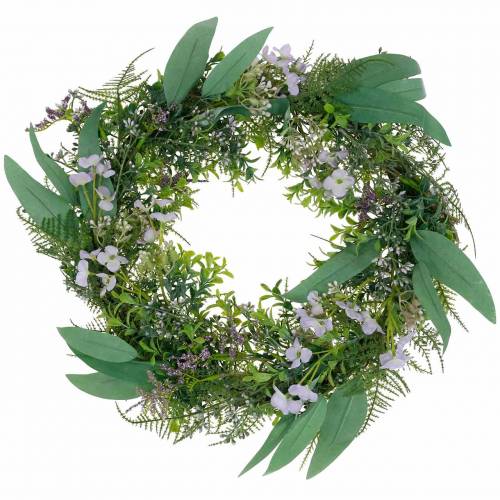 Product Decorative wreath eucalyptus, fern, flowers Artificial wreath table wreath