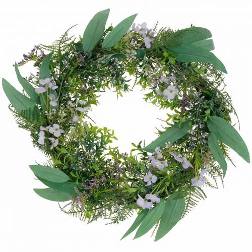 Floristik24 Decorative wreath eucalyptus, fern, flowers Artificial wreath table wreath