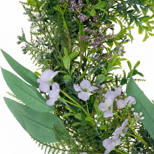 Product Decorative wreath eucalyptus, fern, flowers Artificial wreath table wreath