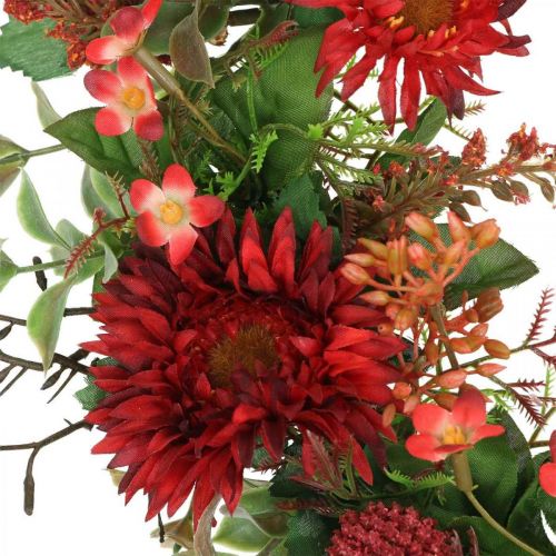 Floristik24 Autumn wreath silk flowers red gerbera thistle door wreath Ø42cm