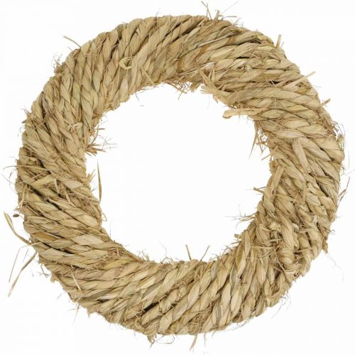 Straw wreath braided Ø30cm decorative wreath natural door decoration straw