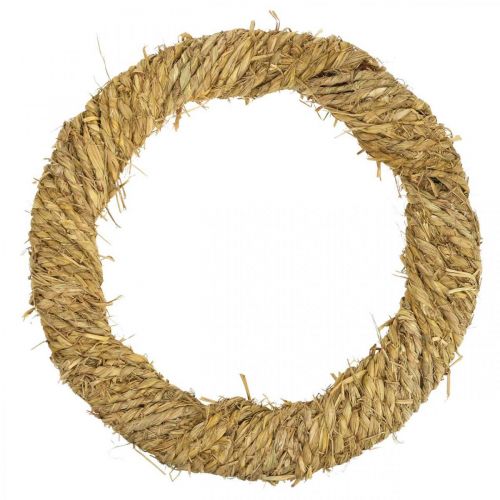 Floristik24 Braided straw wreath Ø54cm Rustic decorative wreath on a wooden ring