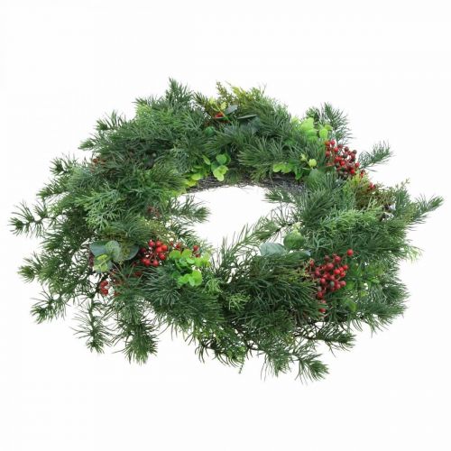Floristik24 Decorative pine wreath artificial berries pine wreath table decoration Ø58cm