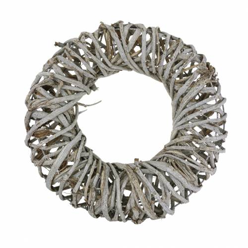 Decorative wreath liana wood washed white Ø40cm