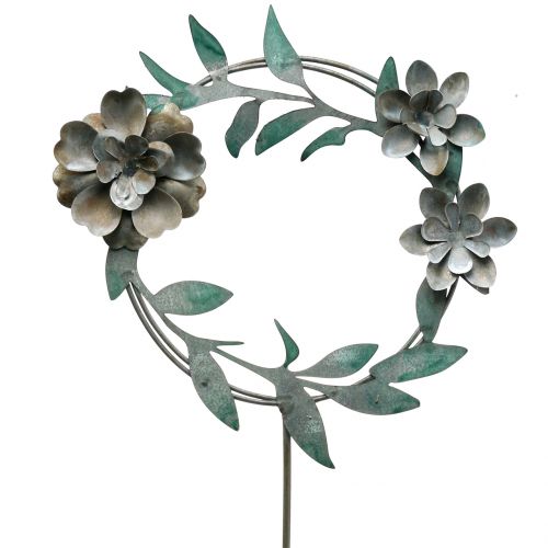 Floristik24 Garden pin flower wreath metal H63cm