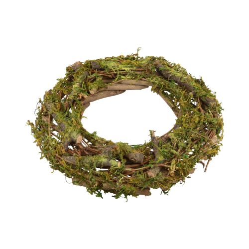 Floristik24 Wreath natural wreath wooden wreath branches moss glitter Ø28cm