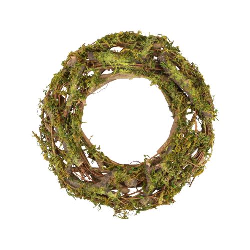 Floristik24 Wreath natural wreath wooden wreath branches moss glitter Ø28cm