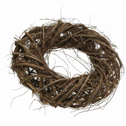 Floristik24 Decorative wreath Ø30cm branches and vines Braided elm branches natural