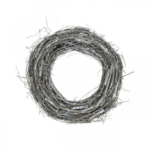 Product Decorative wreath Ø30cm whitened spring wreath elm and vines