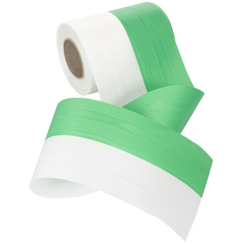 Product Moiré wreath ribbon 125mm x 25m in green and white, taffeta-woven ribbon, national ribbon, decorative ribbon