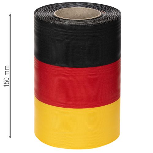 Product Moiré wreath ribbons 150mm black-red-gold with French moiré effect, 25m roll for decoration and funeral services