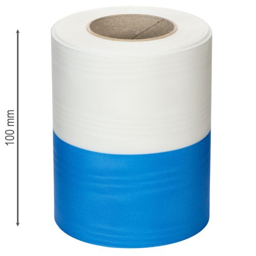 Product Moiré Blue and White Wreath Ribbon 125 mm – High-quality mourning and decorative ribbon, national ribbon with an elegant look, 25m roll