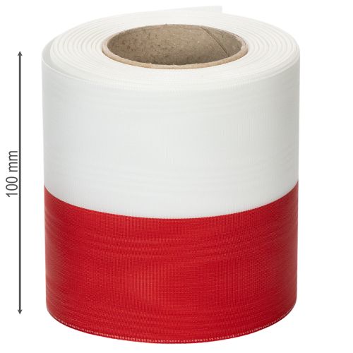 Product Moiré white-red wreath ribbons 100 mm