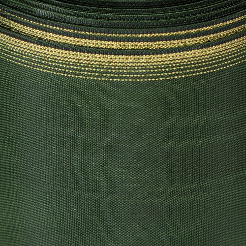Product Moiré wreath ribbon, 150mm, dark green with gold pearl edge, taffeta weave, 25m roll for decoration and design