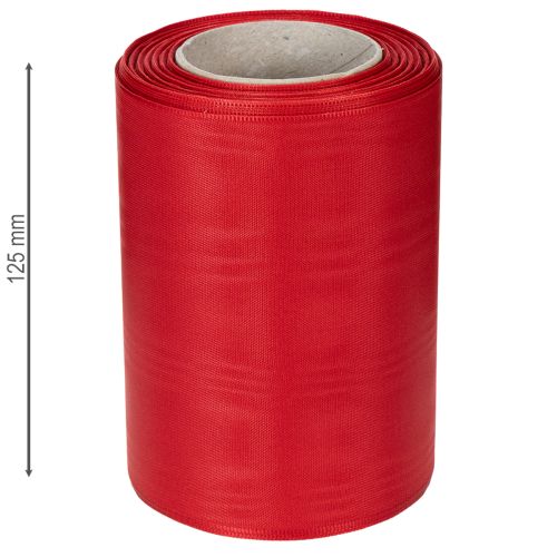Product Red wreath ribbon 125mm x 25m - Ribbon for funeral floristry, lettering &amp; decoration