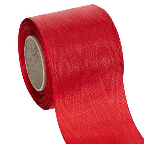 Floristik24 Red wreath ribbon 75mm x 25m - Funeral floristry &amp; decoration, Robust ribbon for lettering