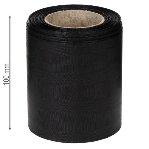 Black wreath ribbon 100mm 25m - mourning ribbon, bow ribbon, decorative ribbon, floristry supplies | Floristik24.co.uk