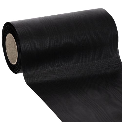 Black wreath ribbon 200mm 25m for funeral floristry, weatherproof and printable buy online | Floristik24.co.uk