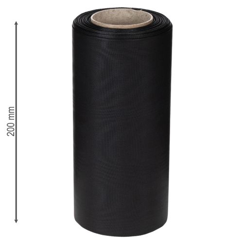 Black wreath ribbon 200mm 25m for funeral floristry, weatherproof and printable | Floristik24.co.uk