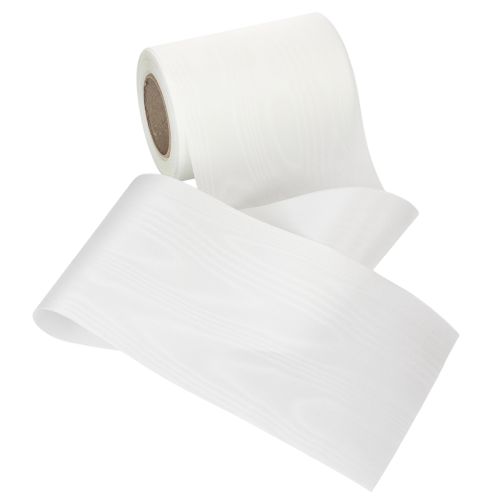 White wreath ribbon 125mm 25m decorative ribbon funeral service grave decoration | Floristik24.co.uk