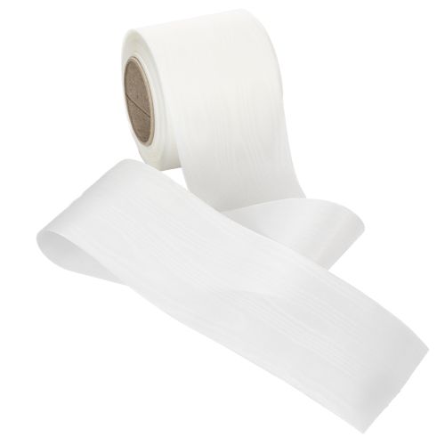 White wreath ribbon, high quality, 75mm x 25m - decorative ribbon for floristry and funeral services, ideal for printing. | Floristik24.co.uk