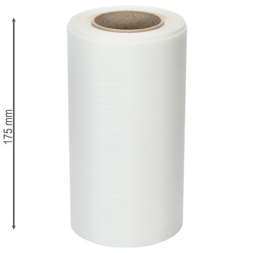 Product White wreath ribbon for funeral floristry, 175mm wide, 25m long, high-quality acetate ribbon