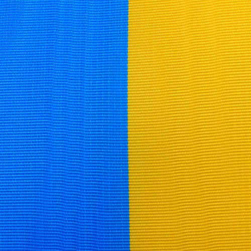 Product Wreath ribbons moiré blue-yellow 150 mm