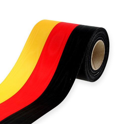 Floristik24 Wreath ribbons Moiré black-red-gold 125 mm