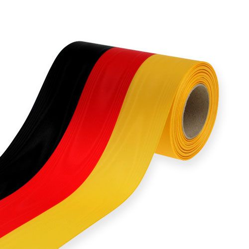 Floristik24 Wreath ribbons Moiré black-red-gold 150 mm
