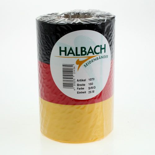 Product Wreath ribbons Moiré black-red-gold 150 mm