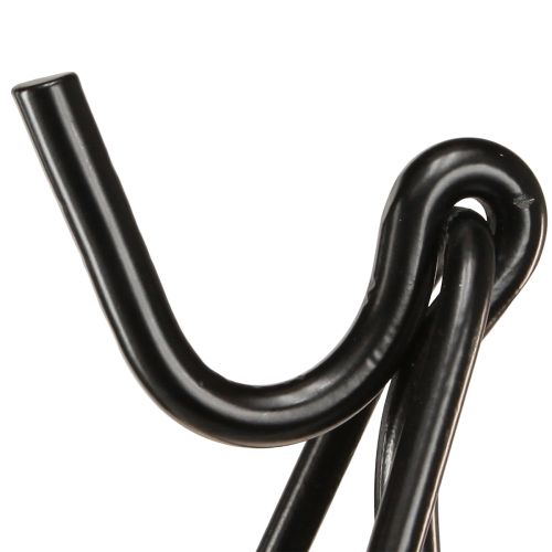 Product Wreath holder standing with hook black metal easel H56cm