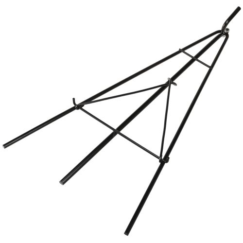 Product Wreath holder standing with hook black metal easel H56cm