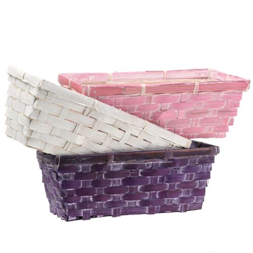 Chip basket square purple/white/pink 6 pcs