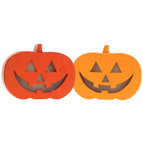 Floristik24 Pumpkin decoration with light 8.5cm 4pcs