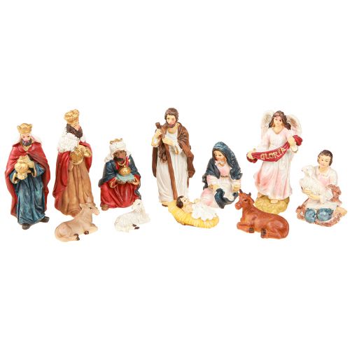 Nativity Figures Set 11 Colorful Figures Hand-Painted 3.5-9.5cm