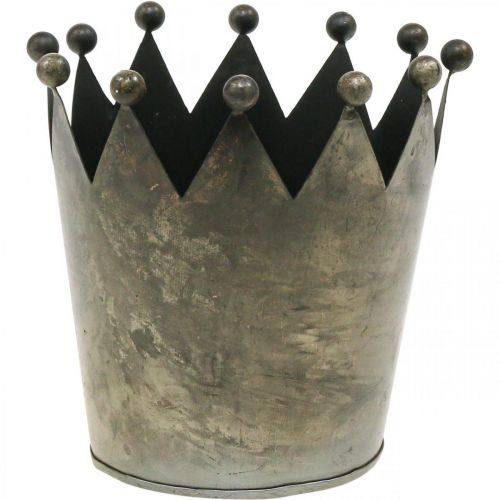 Floristik24 Deco crown antique look gray metal table decoration Ø15cm H15cm