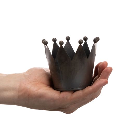 Metal Crown Decorative Ornament Black 10cm for Home Décor | Floristik24.co.uk